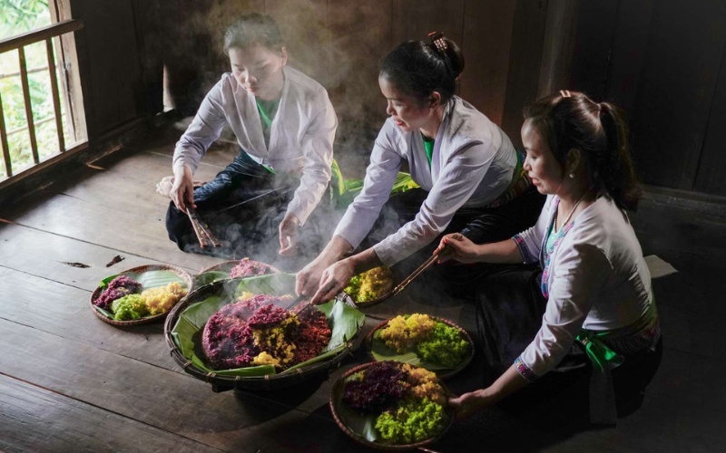 Riz gluant cinq couleurs de Bac Ha