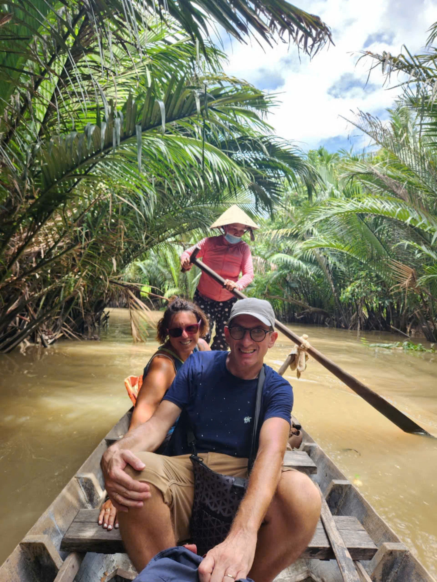 Balade en sampan local Ben Tre Vietnam