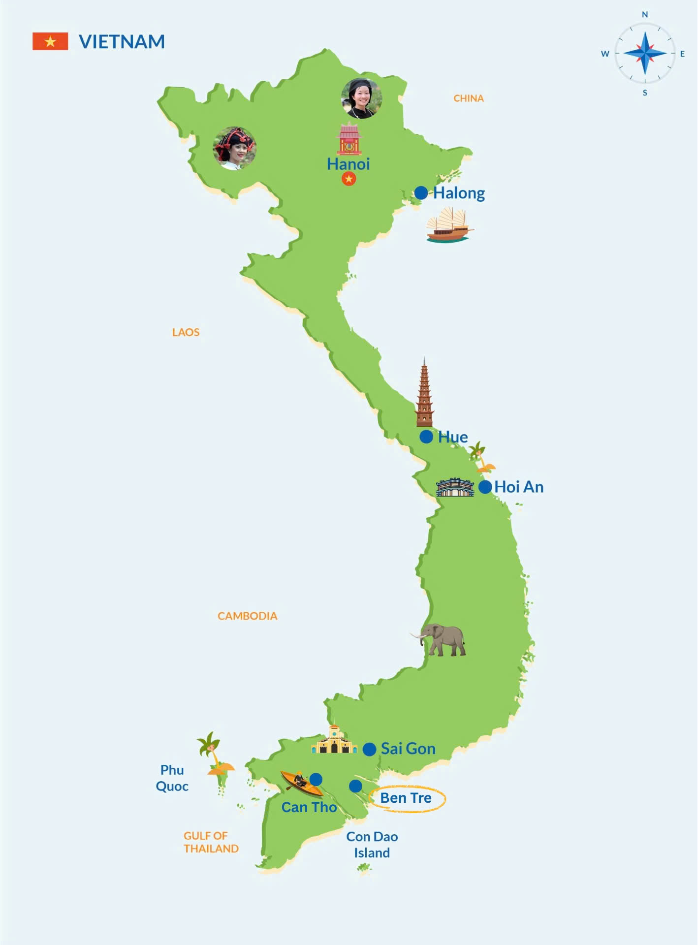 Localisation de Ben Tre Vietnam