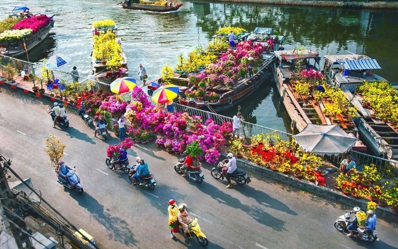 Les march&eacute;s du T&ecirc;t au Vietnam 